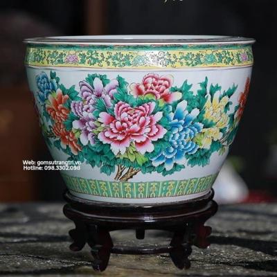 THỐNG VẼ TAY CHIM TRĨ - HOA PHÙ DUNG